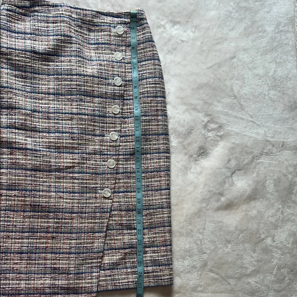Halogen Women’s Pencil Midi Skirt in White and Blue SZ 0 - Picture 8 of 9
